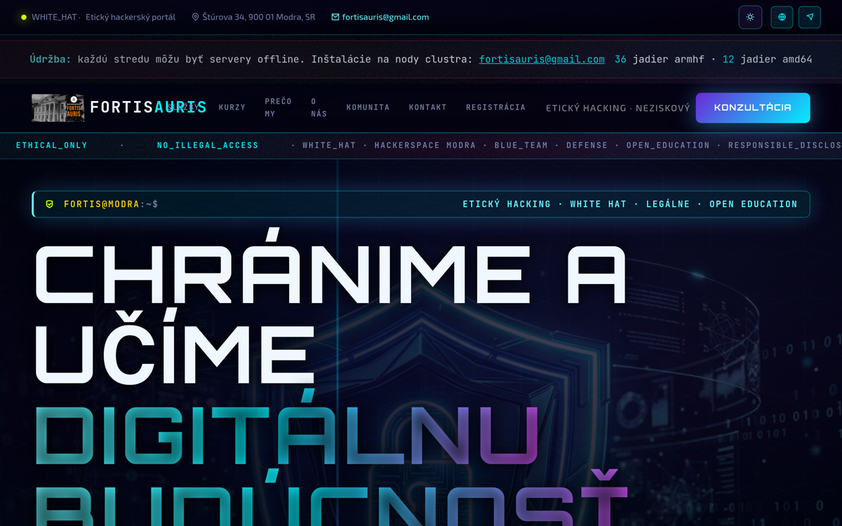 Vizuálna identita náhľadu webu FORTIS AURIS